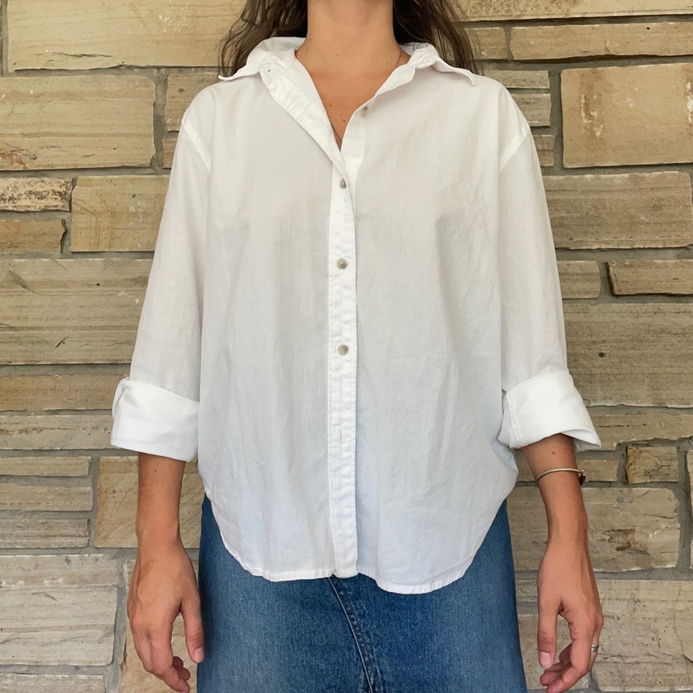 White cotton button down